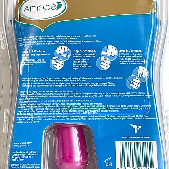 Amope Electric Nail Care System w/ 3 File Options and Nail Oil ~ New - Picture 3 of 5